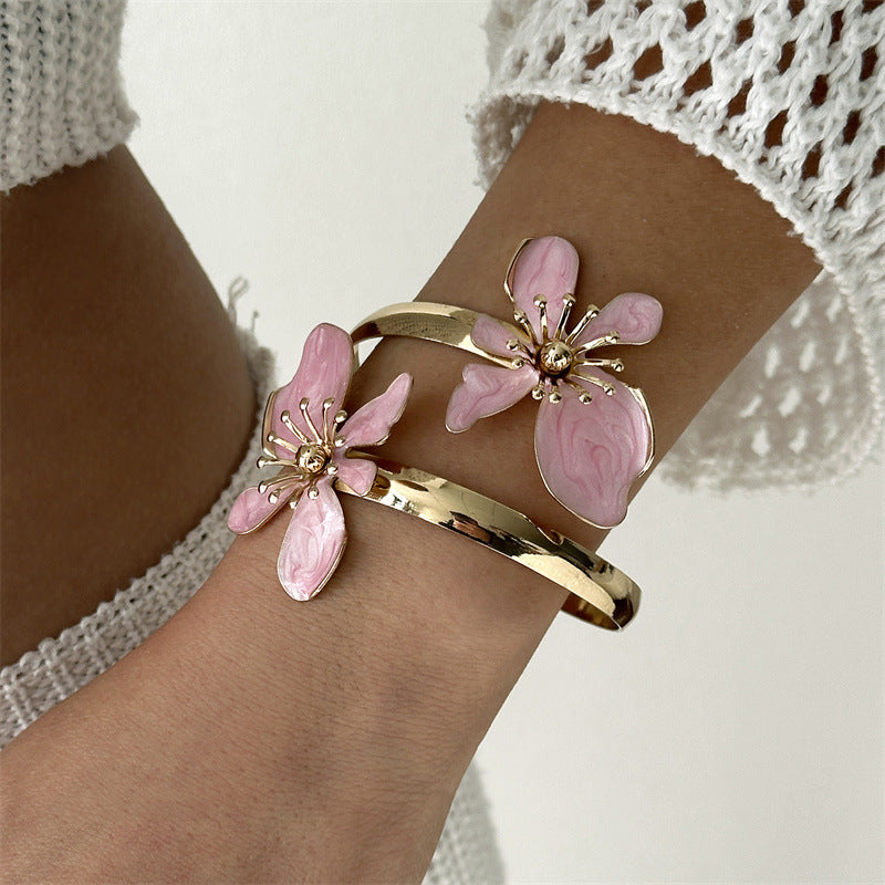 Flower Elegant High Sense Vacation Style Double Bracelet