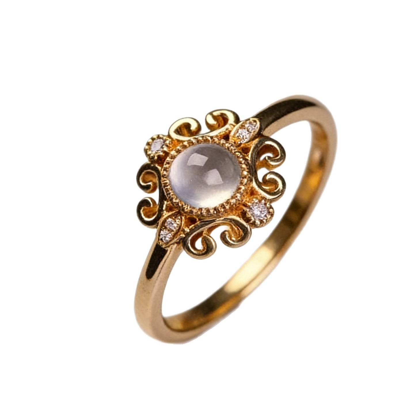 Retro Chinese Flower Index Finger Niche Cold Feeling Adjustable Simple Ring