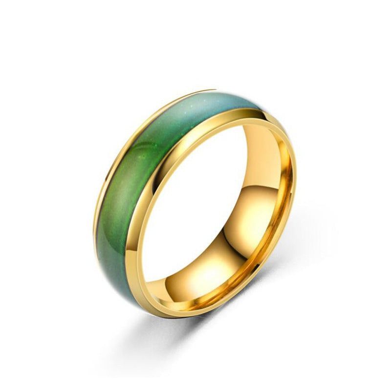 Temperature Change Fashion Colorful Couple Korean Rings
