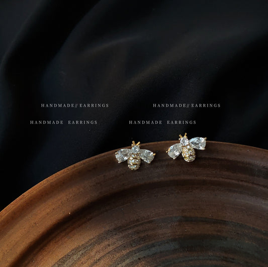 Little Bee Knock Cute Zircon Elegant High Sense Temperament Wild Rings