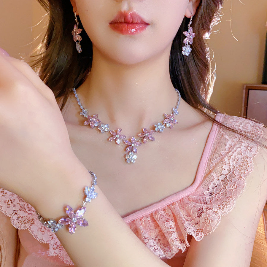 Style Zircon Irregular Flower Light Luxury High-grade Clavicle Chain Fashion Necklaces