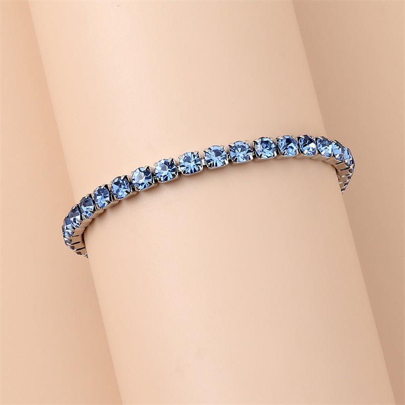 Women's Colorful Super Flash Square Diamond Claw Bracelets