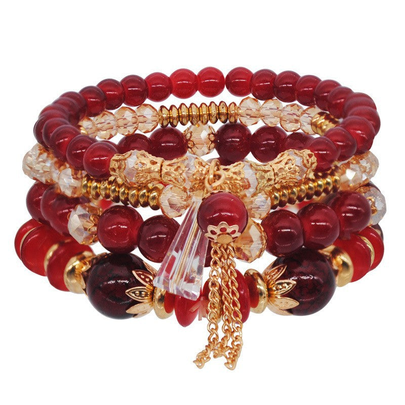 Slouchy Bohemian Style Creative Beaded Crystal Bracelets