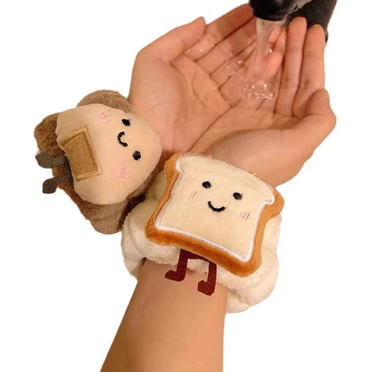 Wrist Strap Cartoon Face Washing Water Absorption Artifact Keep Dry Bracelet