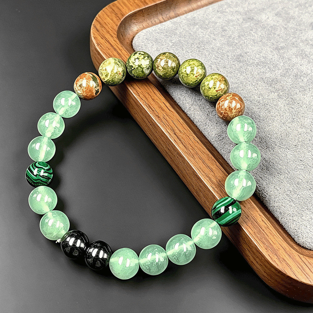 Women's & Men's Decorative Pattern Green Agate Crystal Fortune Aventurine Bracelets