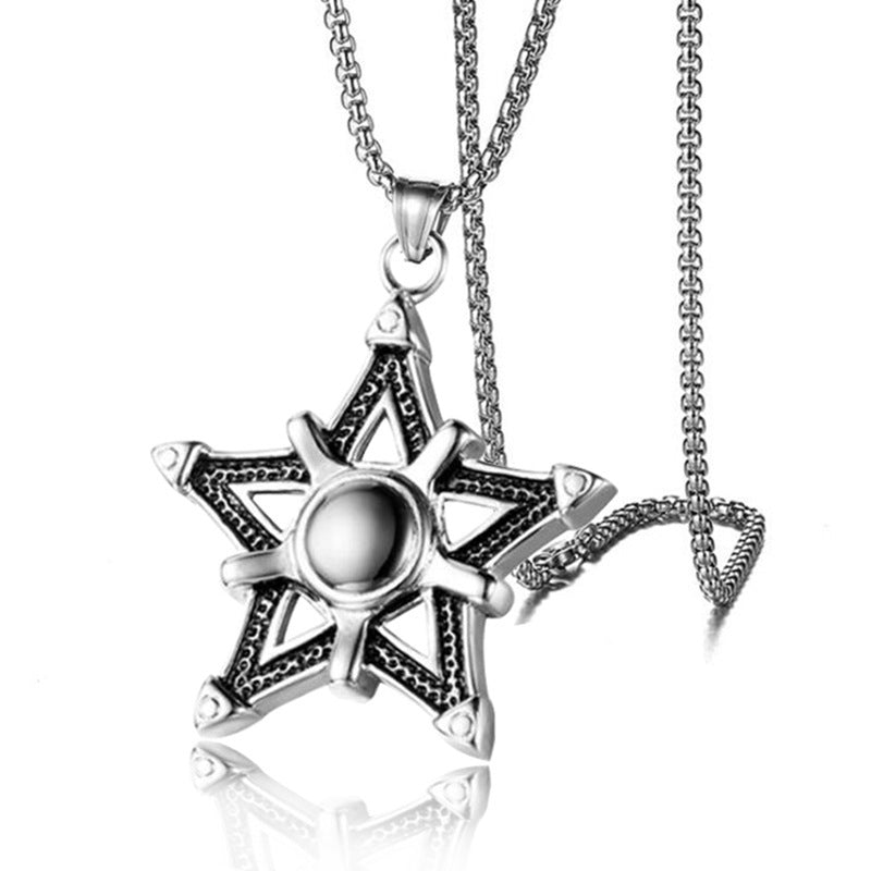 Men's Alloy Retro Punk Cross Money Drawing Luck Changing Necklaces