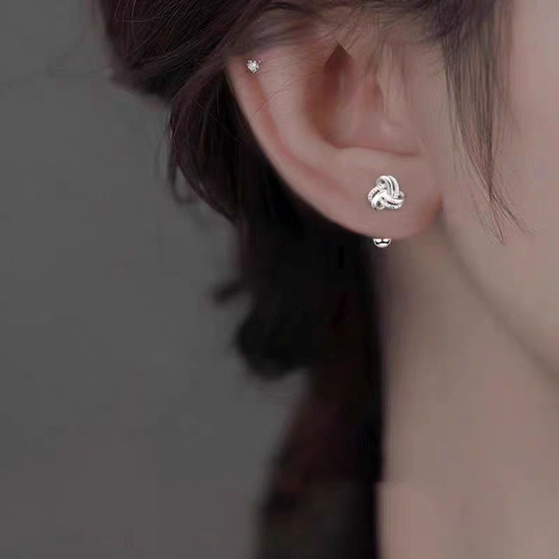 Women's Winding Ball Screw For Simple Temperament Entry Lux Design Stud Earrings