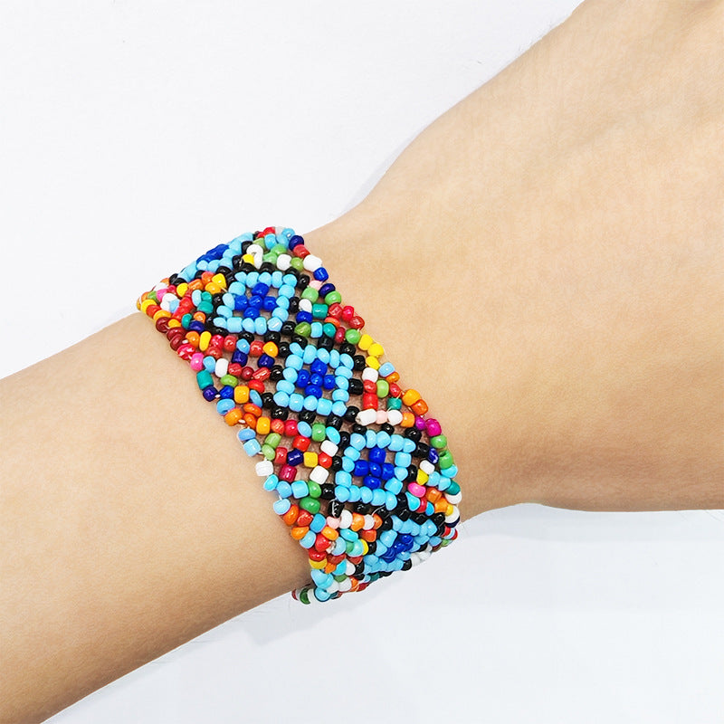 Stretch Wrist Handmade Beaded Ethnic Style Decoration Rings