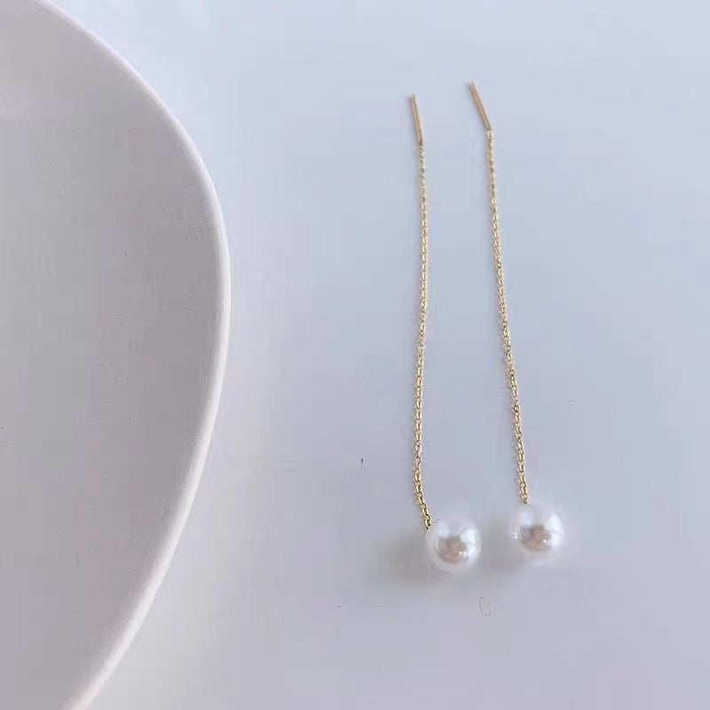 Long Fringed Pearl Trendy Korean Style Temperamental Fairy Fashionable High-grade Ear Line