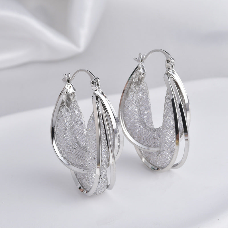 Luxury High Sense Super Shiny Crystal Clip Niche Design Rings
