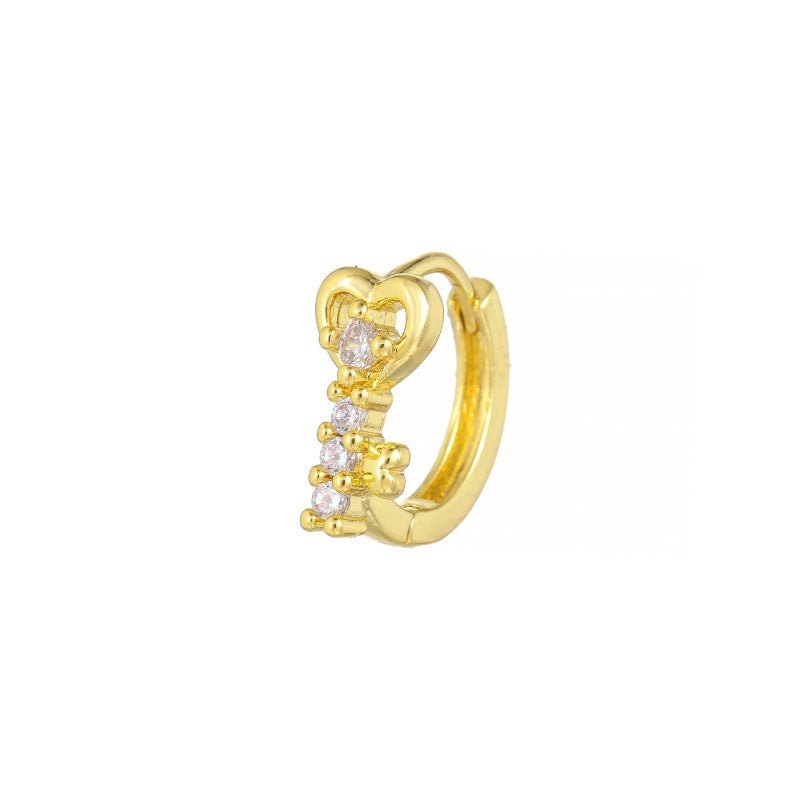 Women's Micro Inlaid Zircon Fashionable Simple Geometric Clip Personalized Hot Design Earrings