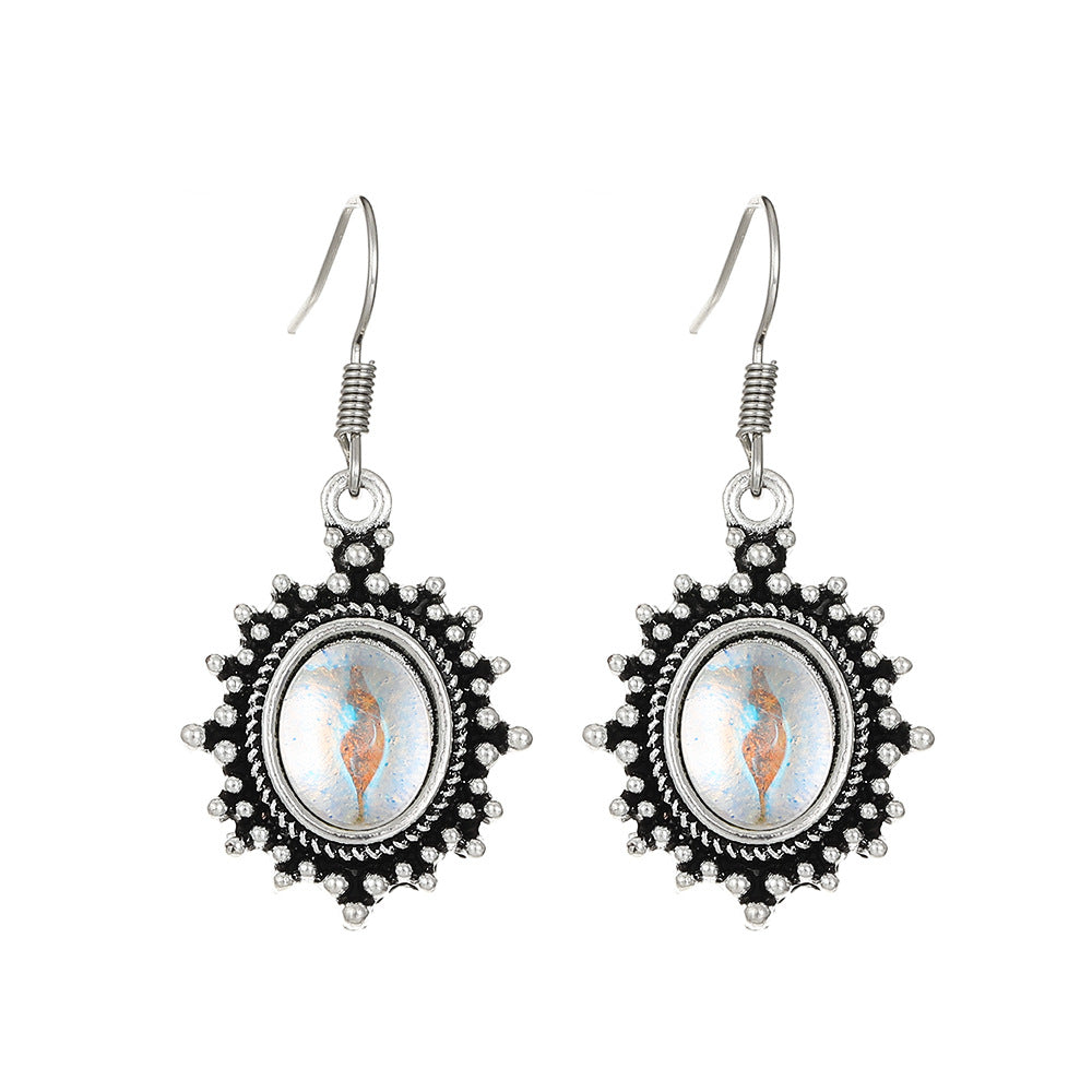 Water Drop Creative Topaz Colorful Gemstone Earrings