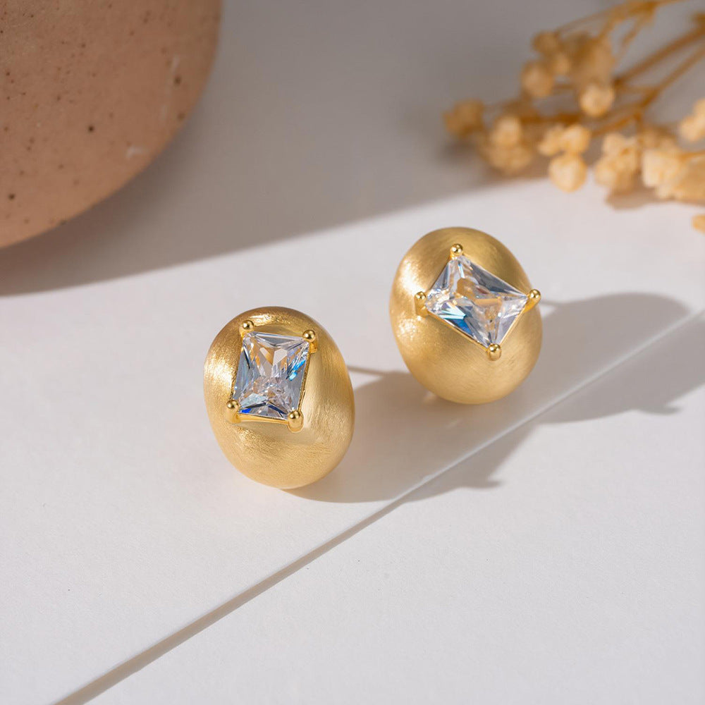 Simple Graceful Real Gold Auricular Needle Ear Rings