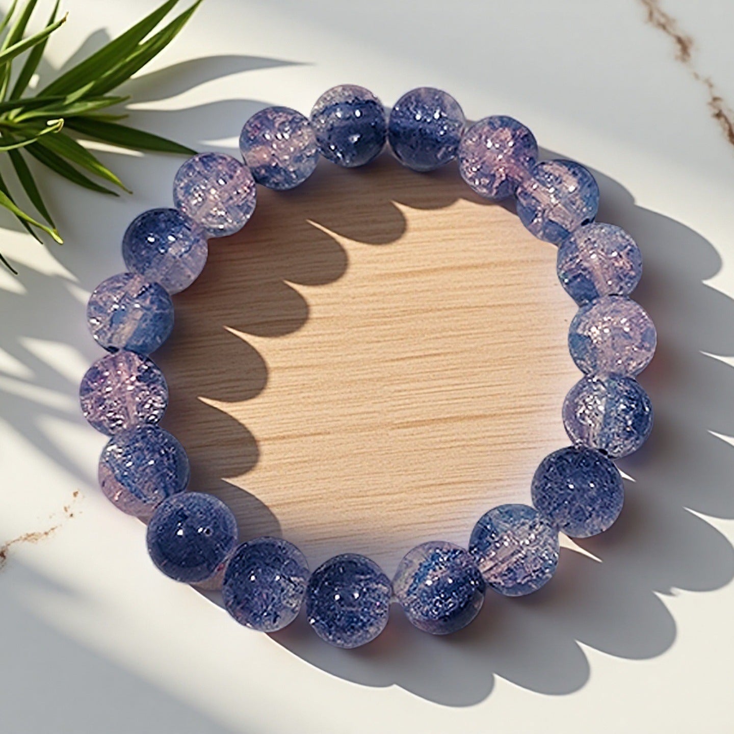 Purple Brushed Floral Beads Female Hand Toy Bracelet