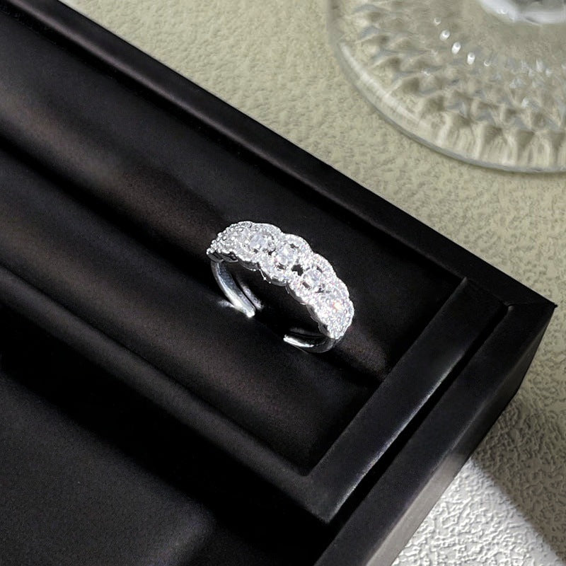 Sweet Style Niche Design Butterfly Flower Female Lace Hollow Out Ring