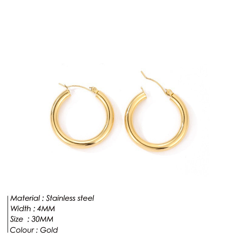 Stainless Steel Female Niche Fashion Hollow Simple Earrings