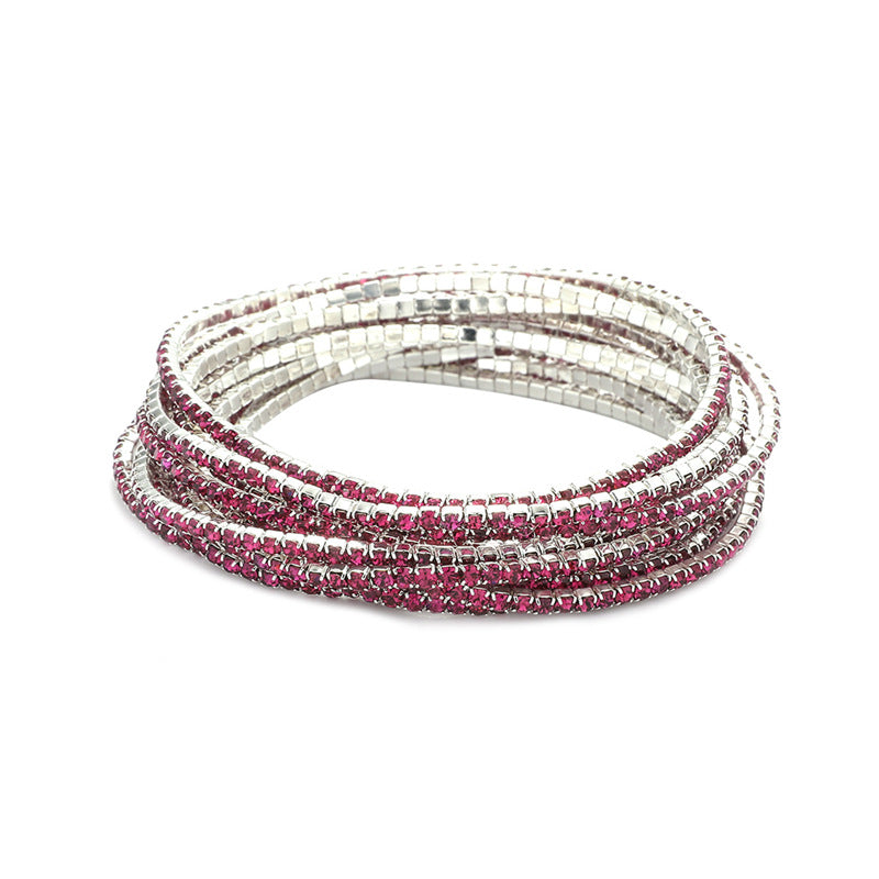 Rhinestone Stretch Bridal Korean Single Row Bracelets