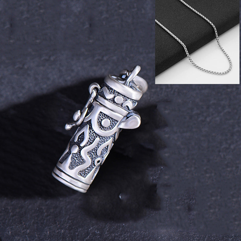 Women's & Men's Vintage Sterling Sier Fetal Hair Carry-on Charm Can Open Pendants