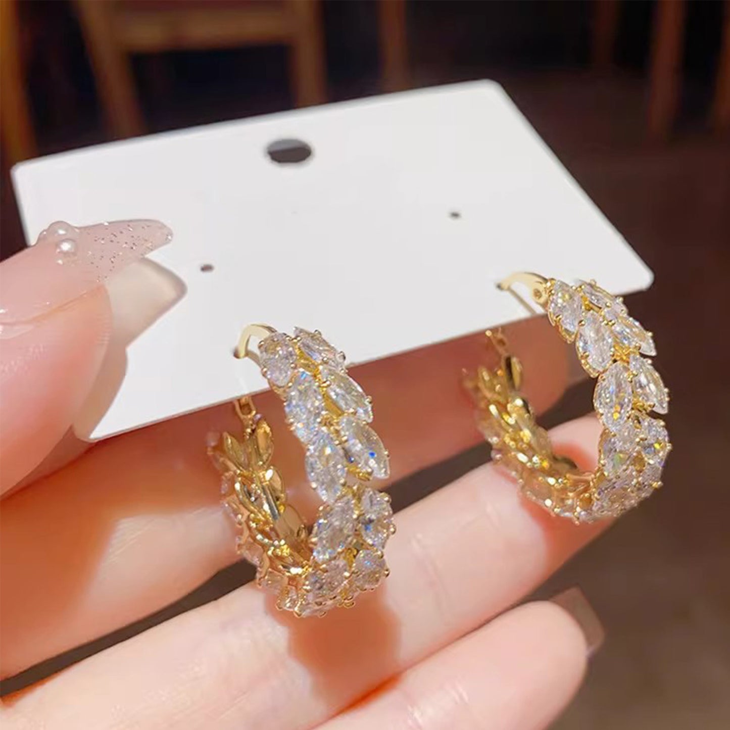 Entry Lux Zircon Wheat Clip Female Temperamental Ear Buckle