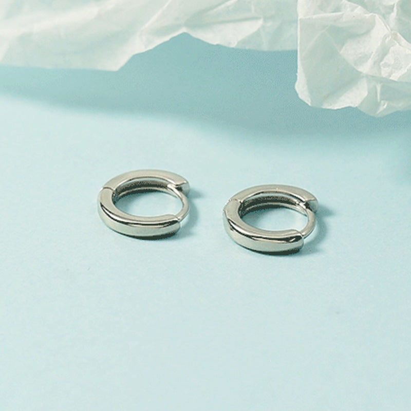 Korean Style Glossy Clip Plain Circle Simple Fashion Female Sleep Earrings