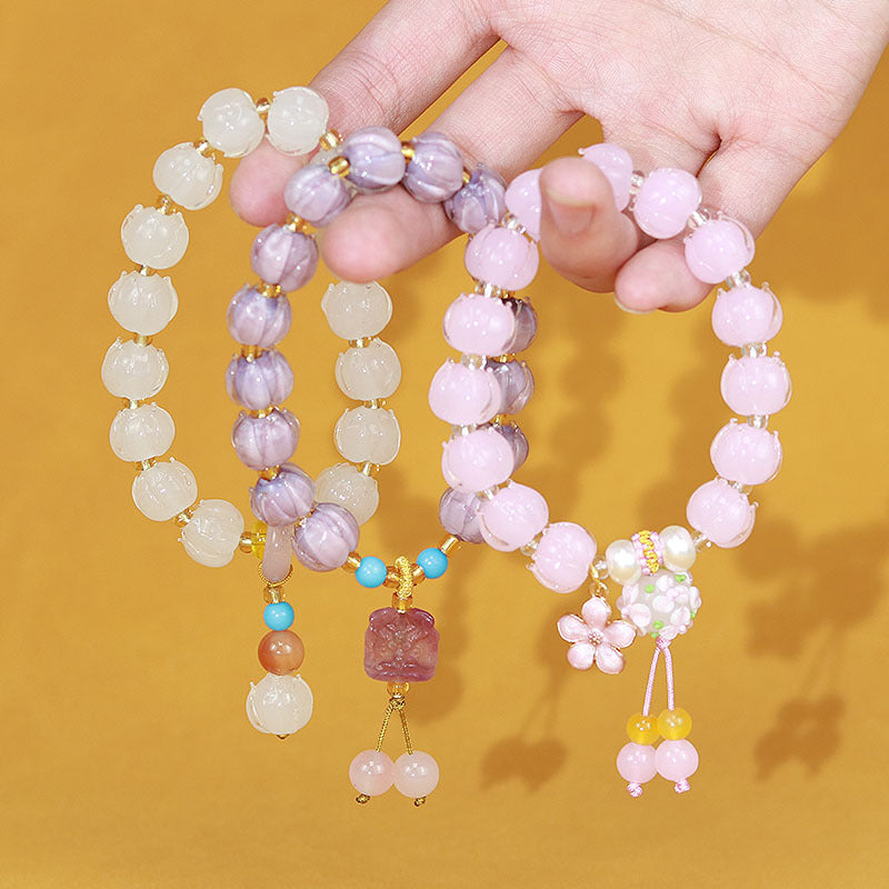 Glaze Light Luxury High-grade Color Fluorite Hydrangea Bracelet