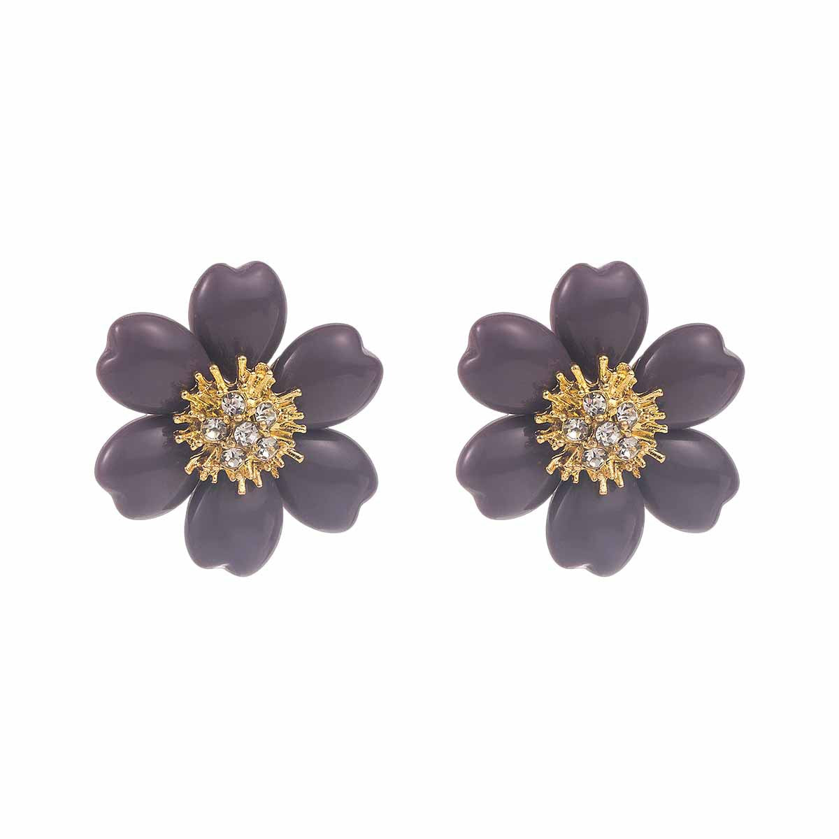 Women's Vacation Style Enamel Color Flower Pearl Light Luxury High-grade Earrings