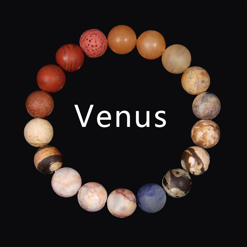 Men's Natural Stone Universe Planet Beads Galaxy Trendy Frosted Bracelets