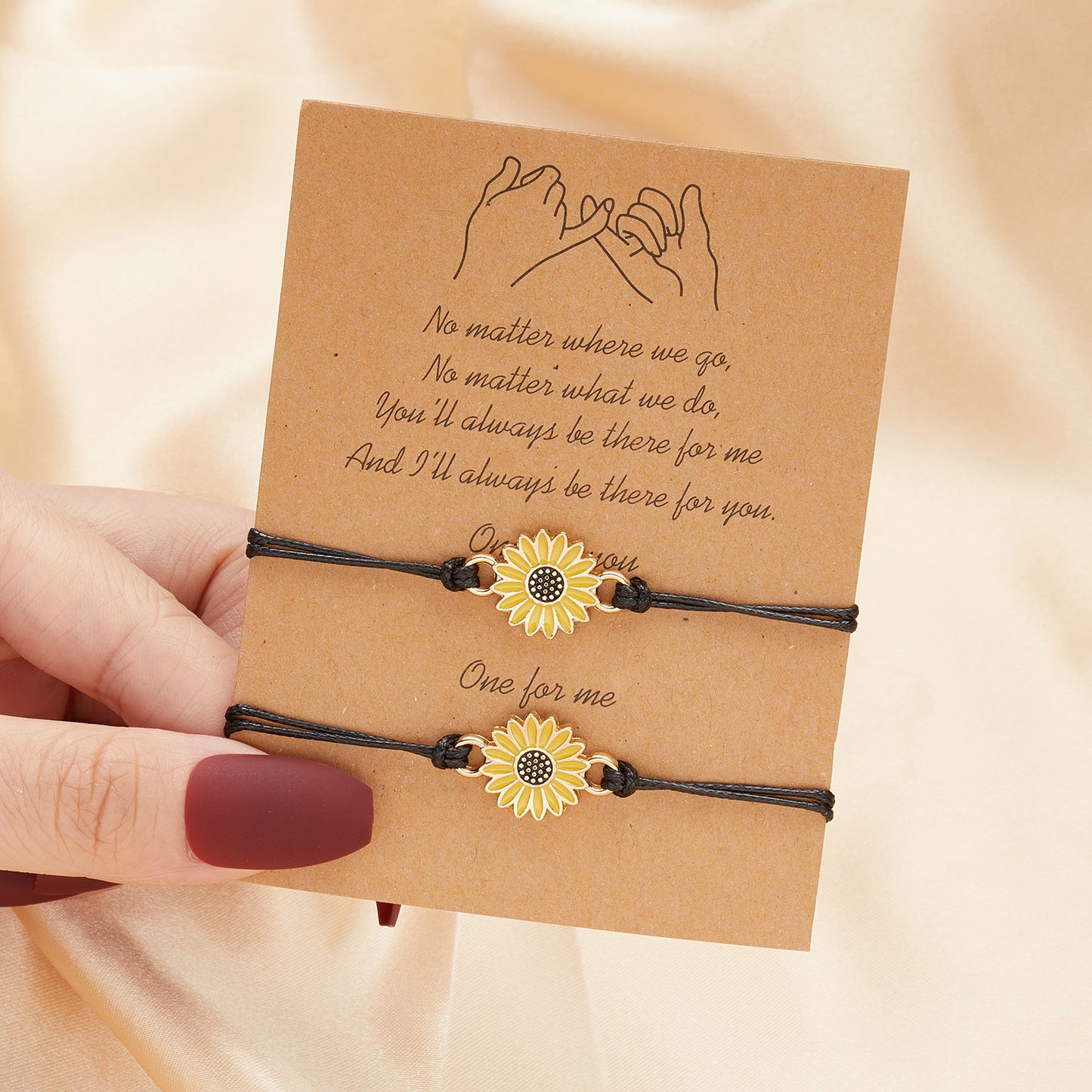 Yellow Kraft Paper Card Bead Love Bracelets