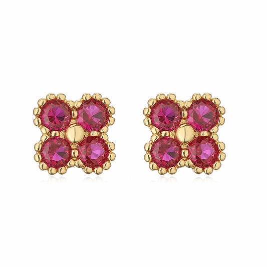 Women's Affordable Luxury Copper Inlaid Color Diamond Earrings