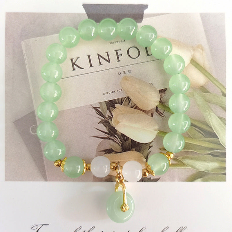 Colorful Gold Lotus Seedpod Cultural Creative Imitation Jade Scenic Bracelet