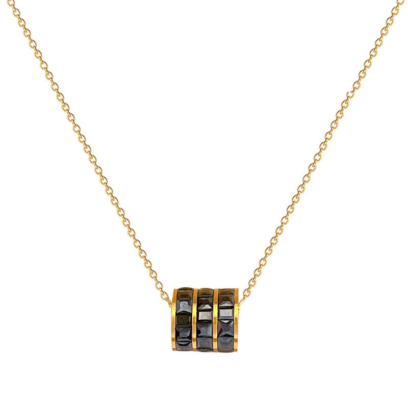 Women's Steel Black Small Waist Elegant Personality Minimalist Style Real Gold Necklace