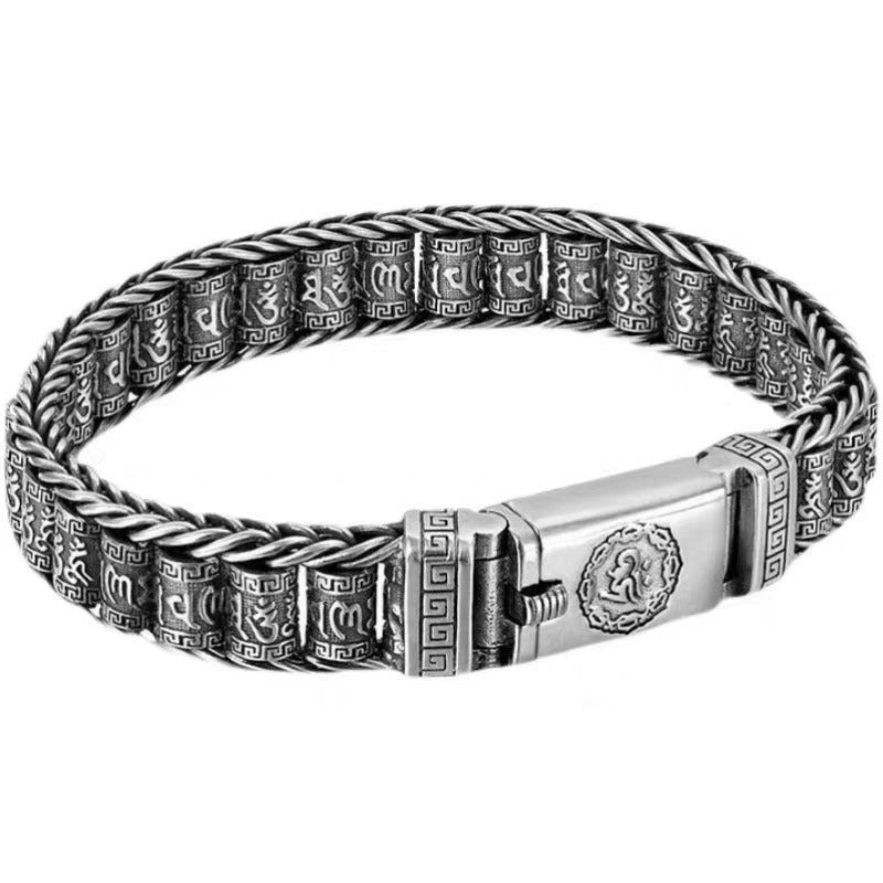 Men's Right Rain Sier Hand-woven Rotatable Chain Vintage Six Bracelet