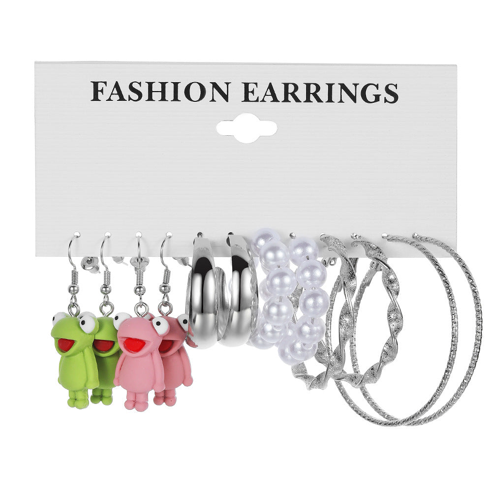 Acrylic Butterfly Cute Bear Ear Clip Earrings