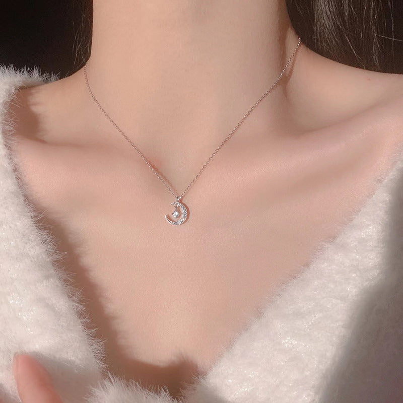 Titanium Steel Star Moon Female Affordable Luxury Fashion Niche Design Necklaces