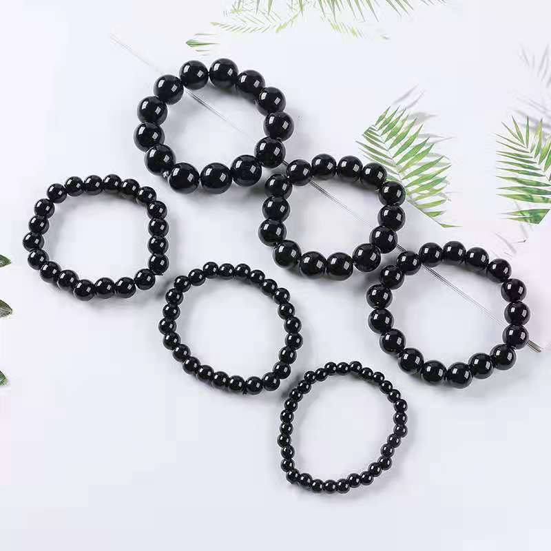 Women's & Men's Obsidian Single Fashion Simple Love Crystal Rings