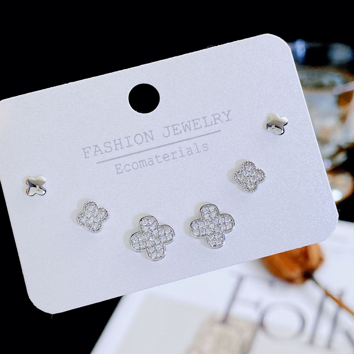 Women's Needle Simple Series Three Pairs Storage Ear Rings