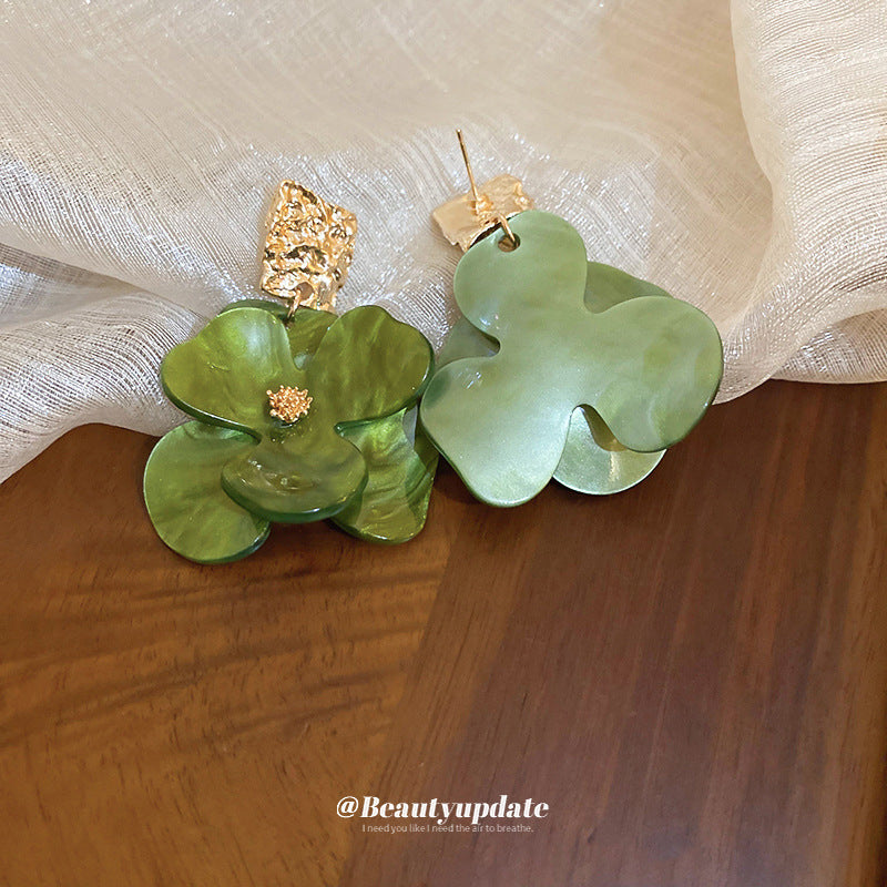 Geometric Pleated Acrylic Flower Fresh Stylish Temperamental Rings
