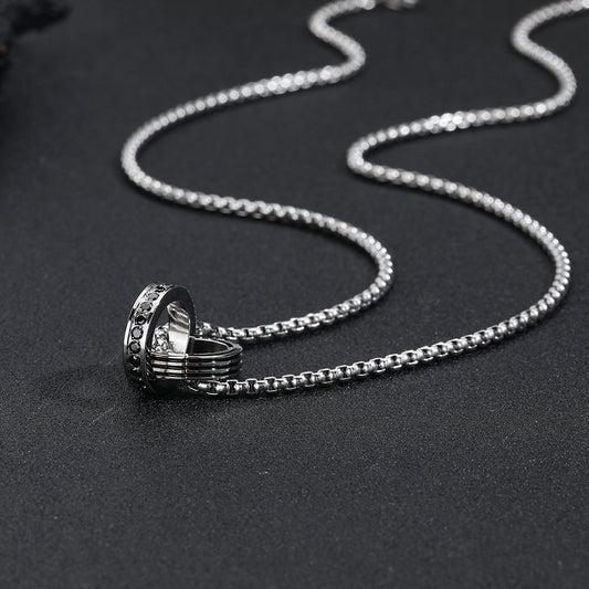 Women's & Men's Personality Buckle Double Minimalist Hip Hop Sweater Necklaces