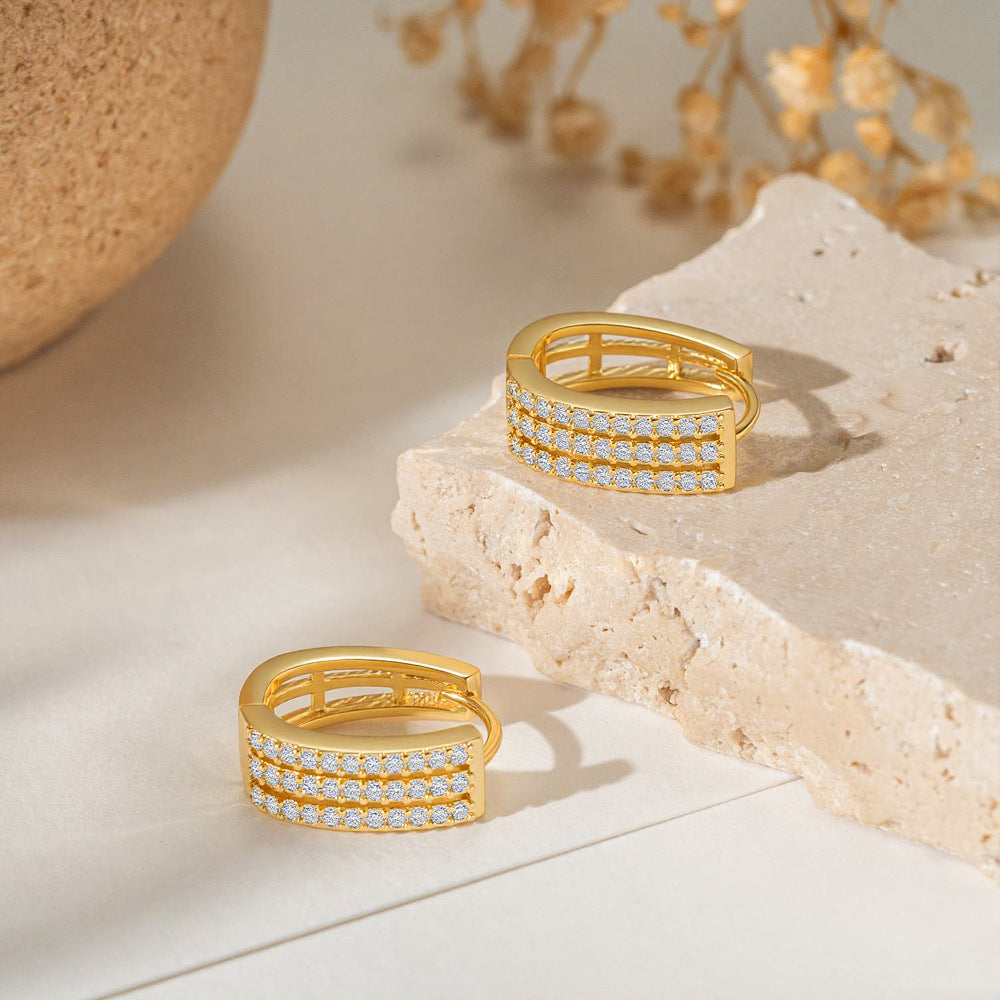 Zircon Gang Drill Clip Minority Fashion Temperament Wild Exquisite High-grade Rings