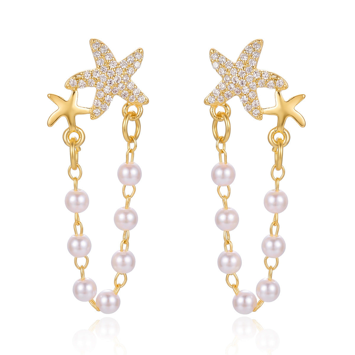 Style Starfish Summer Personalized Minority Seaside Beach Imitation Earrings
