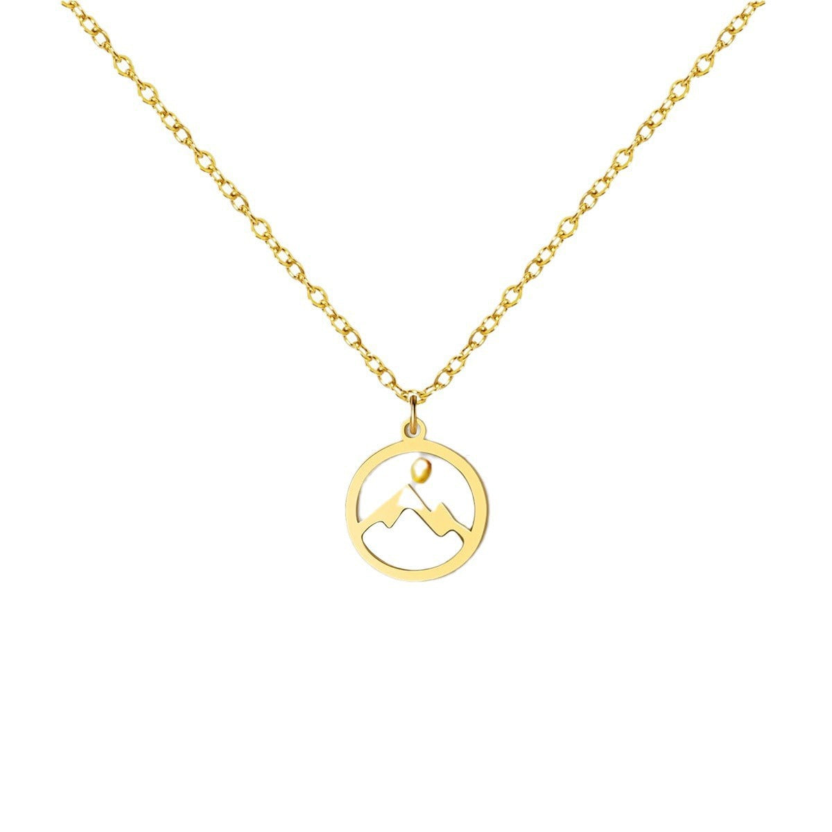 Women's & Men's Cabbage Seed Oval Stainless Steel Couple Necklaces
