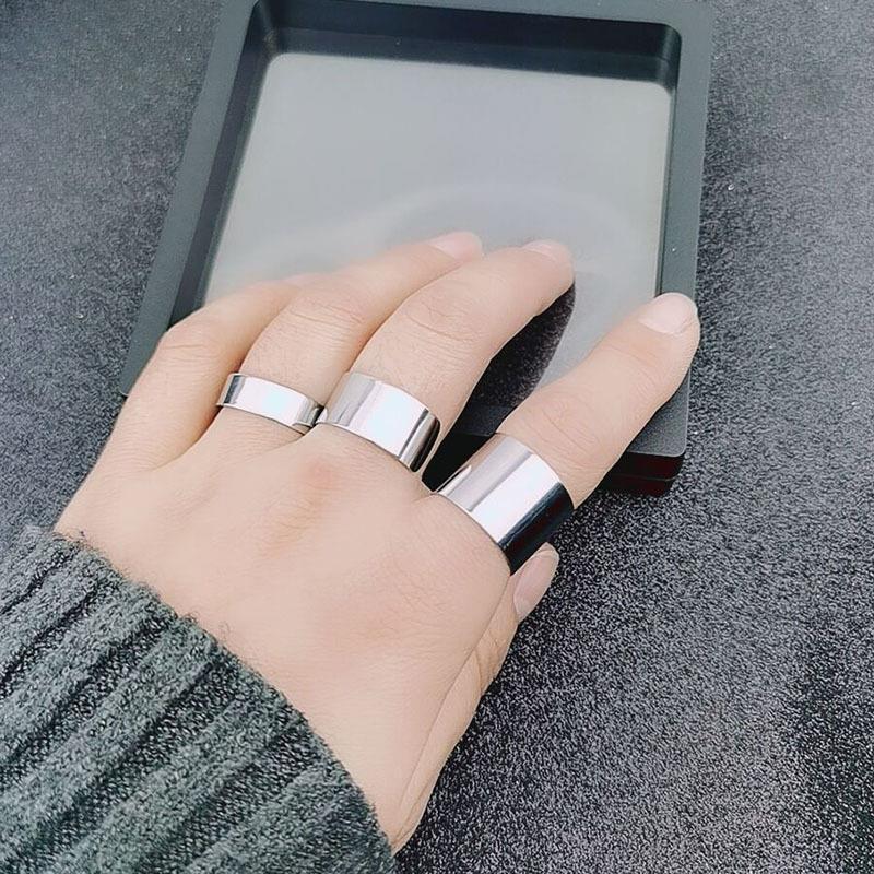 Smooth Opening Stainless Steel Super Wide Disco Boy Ring