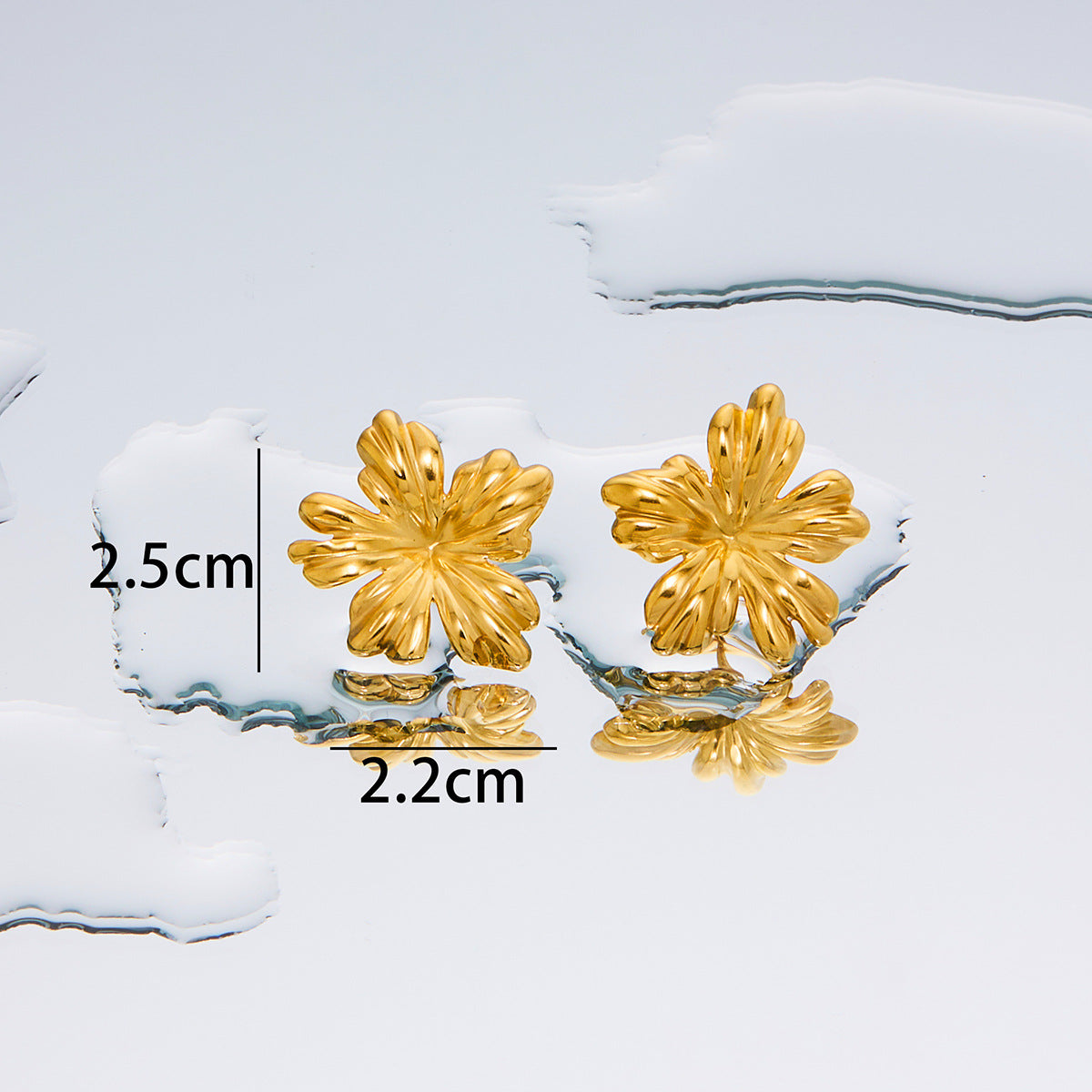 Women's Fashion Exaggerated Titanium Steel Ear High Sense Design Electroplating Stud Earrings