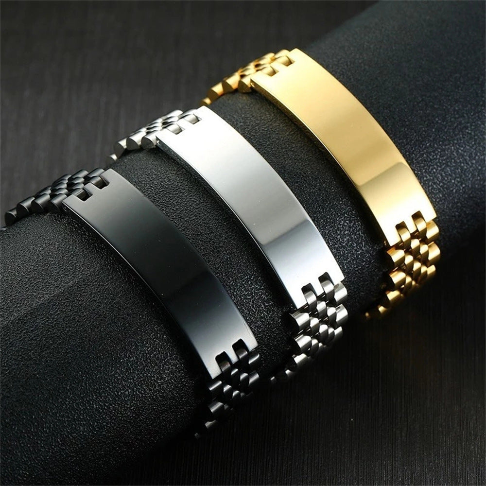 Women's & Men's Beads Fashion Couple Curved Titanium Steel Strap Can Bracelets