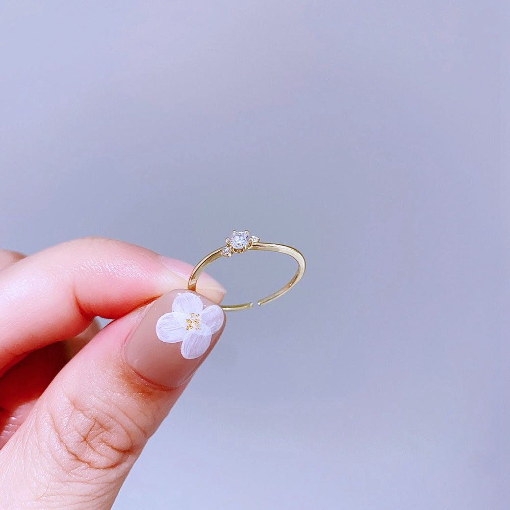 Light Luxury Minority Design Colorful Gemstone Rings