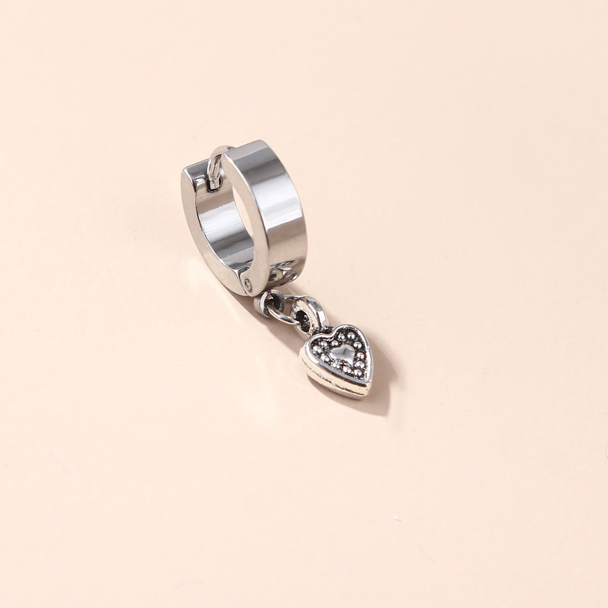 Women's & Men's Hop Punk Lightning Feather Cross For Titanium Ear Buckle
