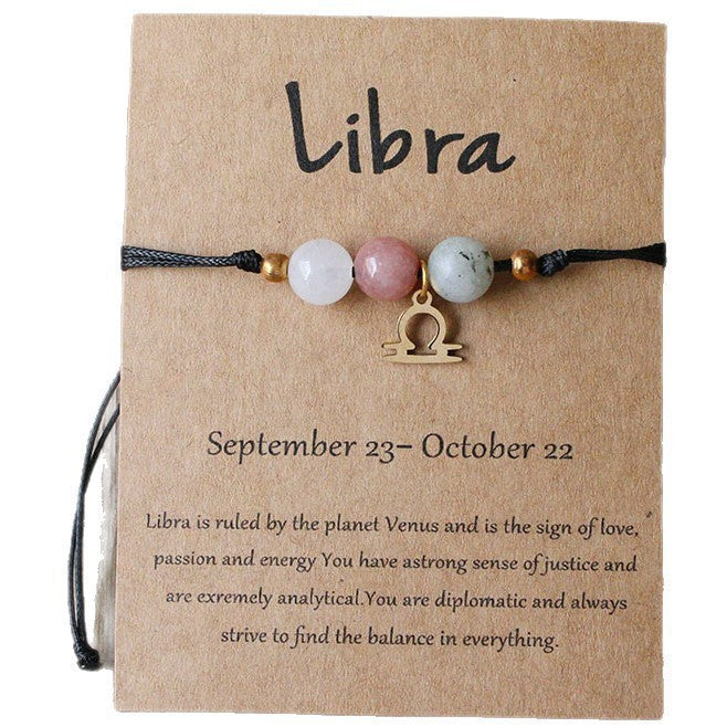 Planets Twee Constellations Natural Stone Blue Black Bracelet