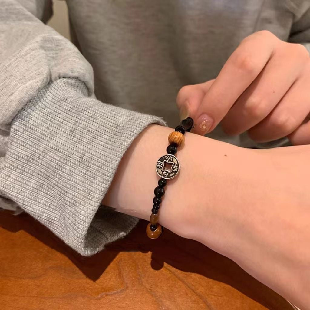 Women's Vintage Copper Coin Beaded Chinese National Fashion Niche Design Girlfriends Bracelets