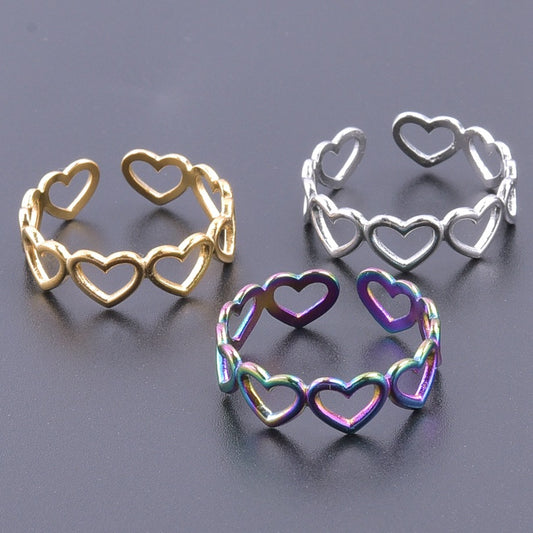 Love Minority Simple Opening Adjustable Colorful Rings