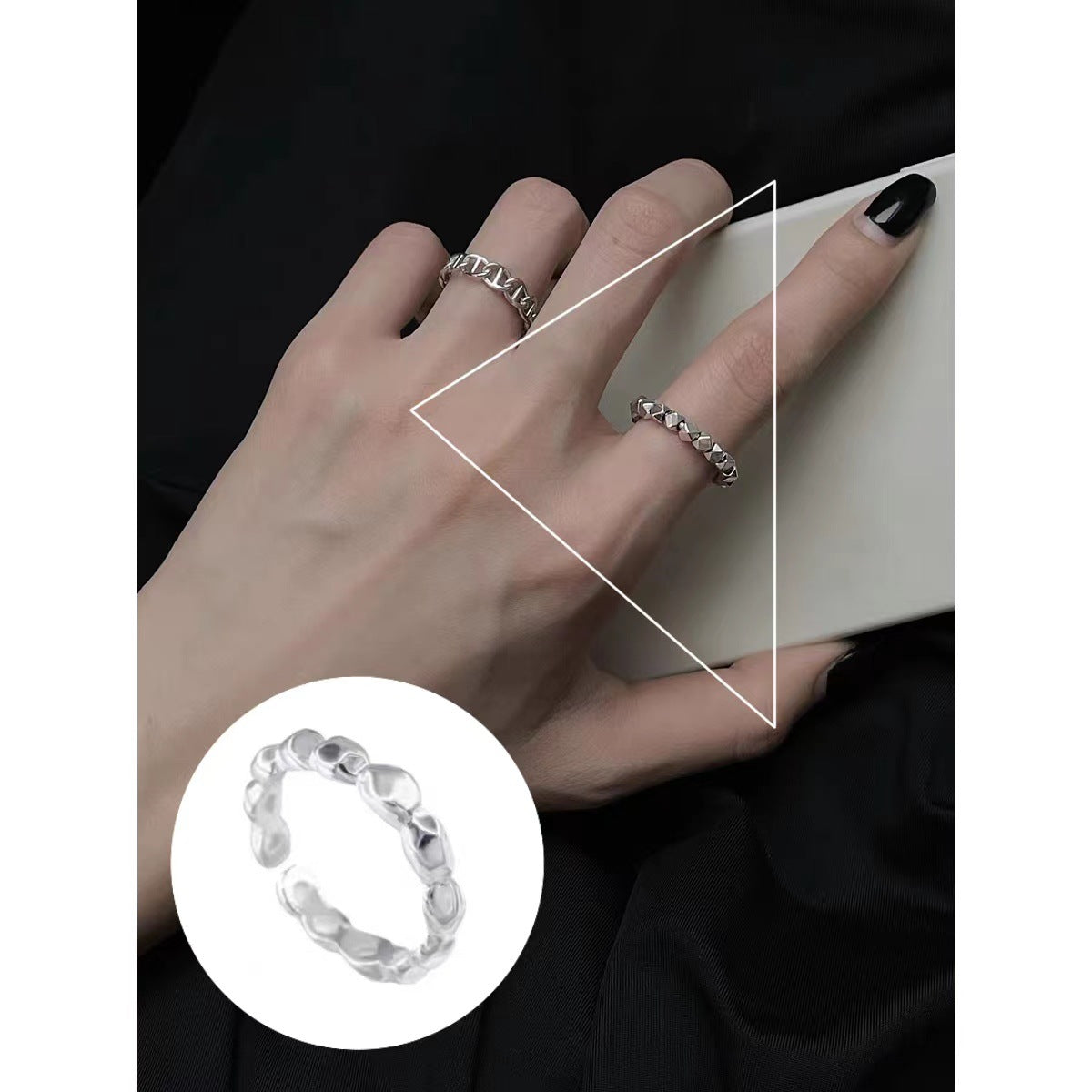 Open-end Zircon Female Cold Design Couple Rings